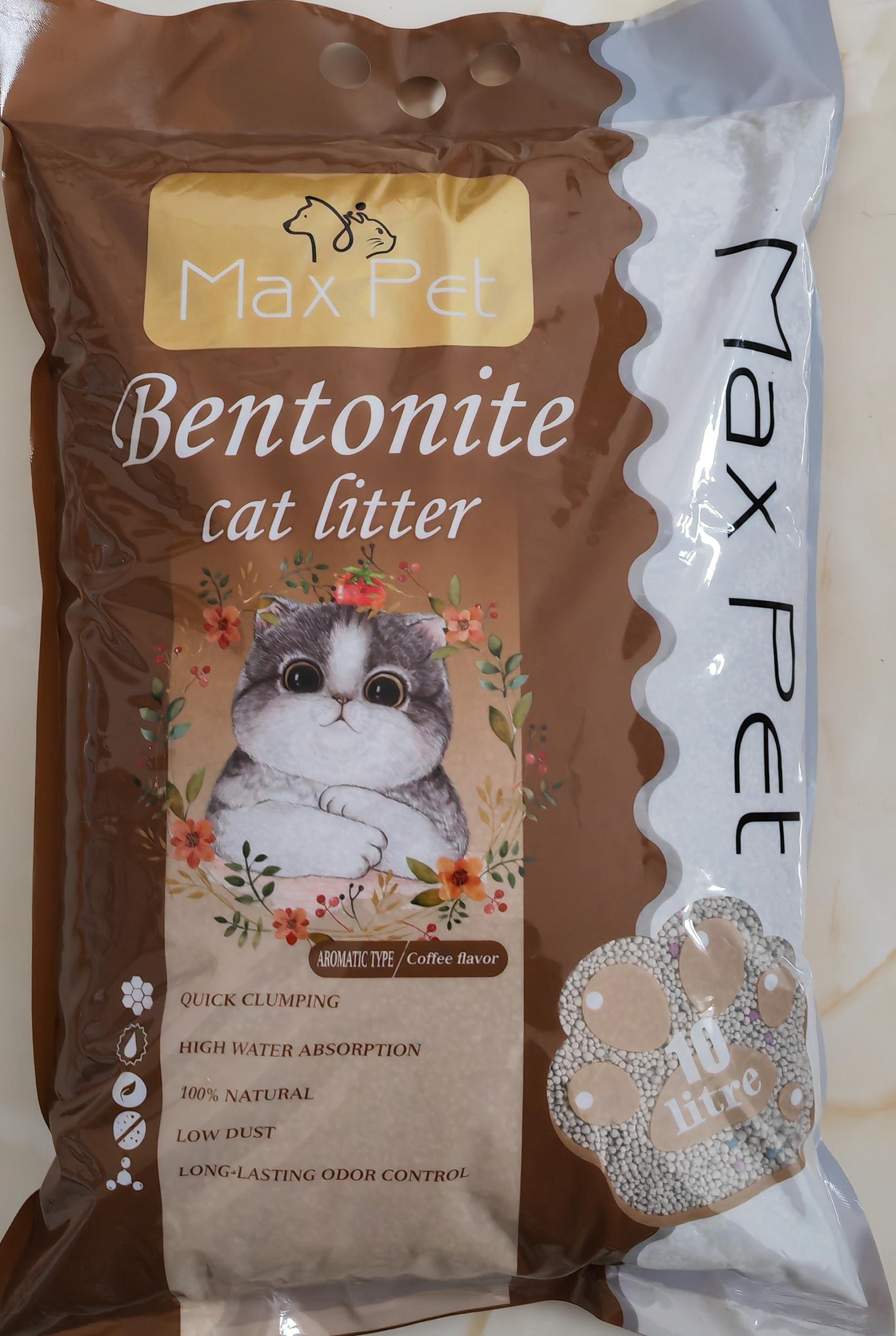 Max Pet Dust-Free Strong Clumping Ball Shaped 10L Bentonite Cat litter
