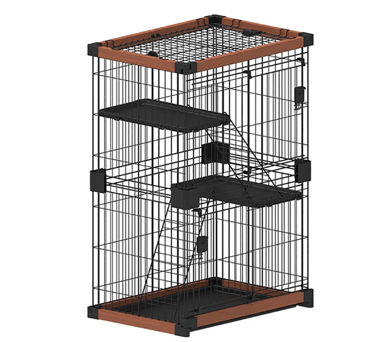 Small 2-Tier easy-to-assemble WPC Wire Dog Crate