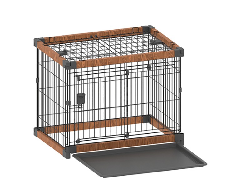 Dog Crate with Durable plastic pan