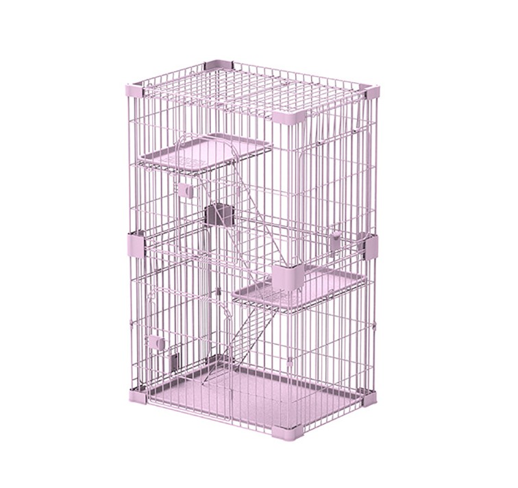 Pink Big 2-tier Door Wire Dog Crate