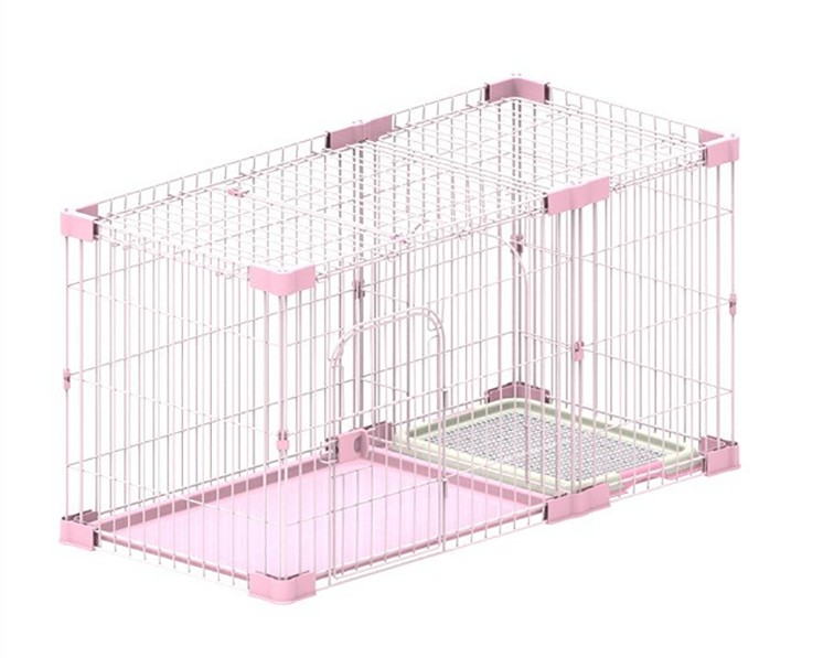 collapsible metal dog crate with a mat