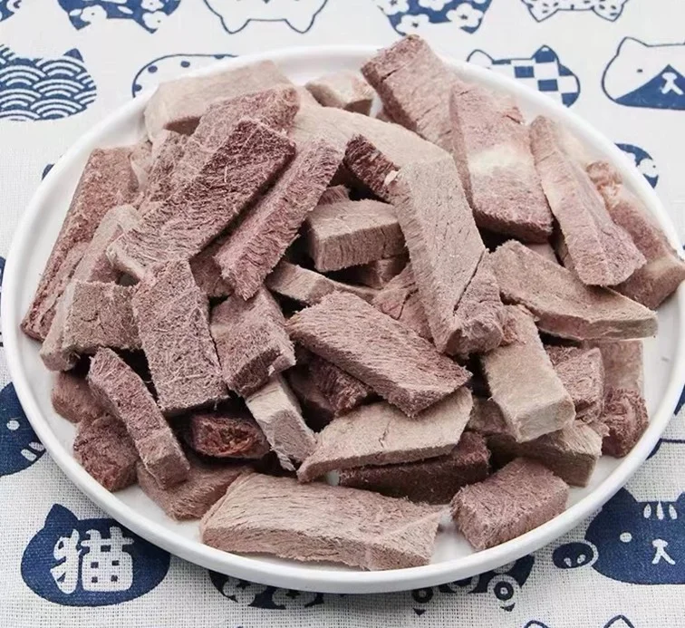 Production process of freeze dried fresh selected prairie beef cube